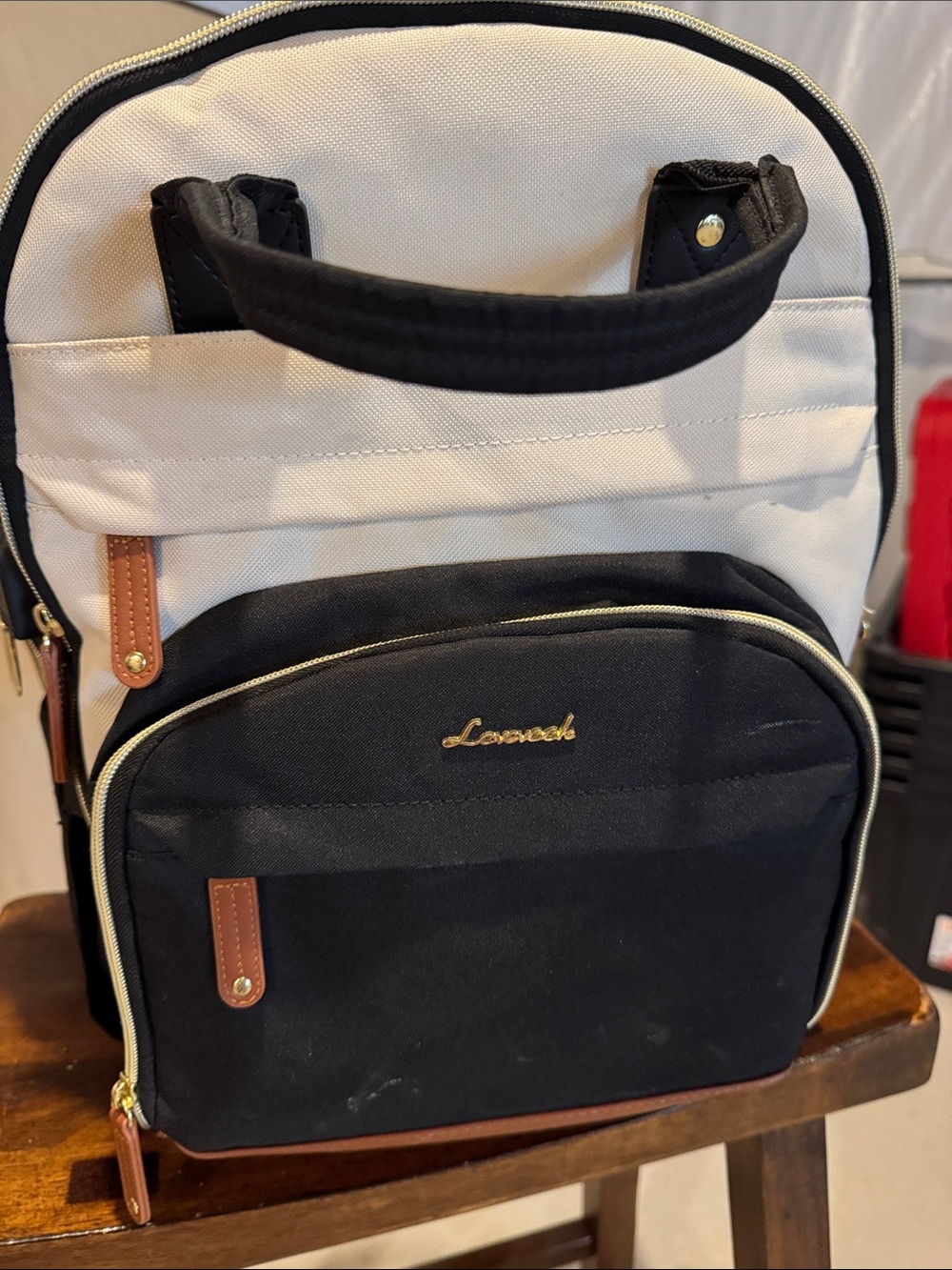 Two-Tone Black and White Men's Backpack